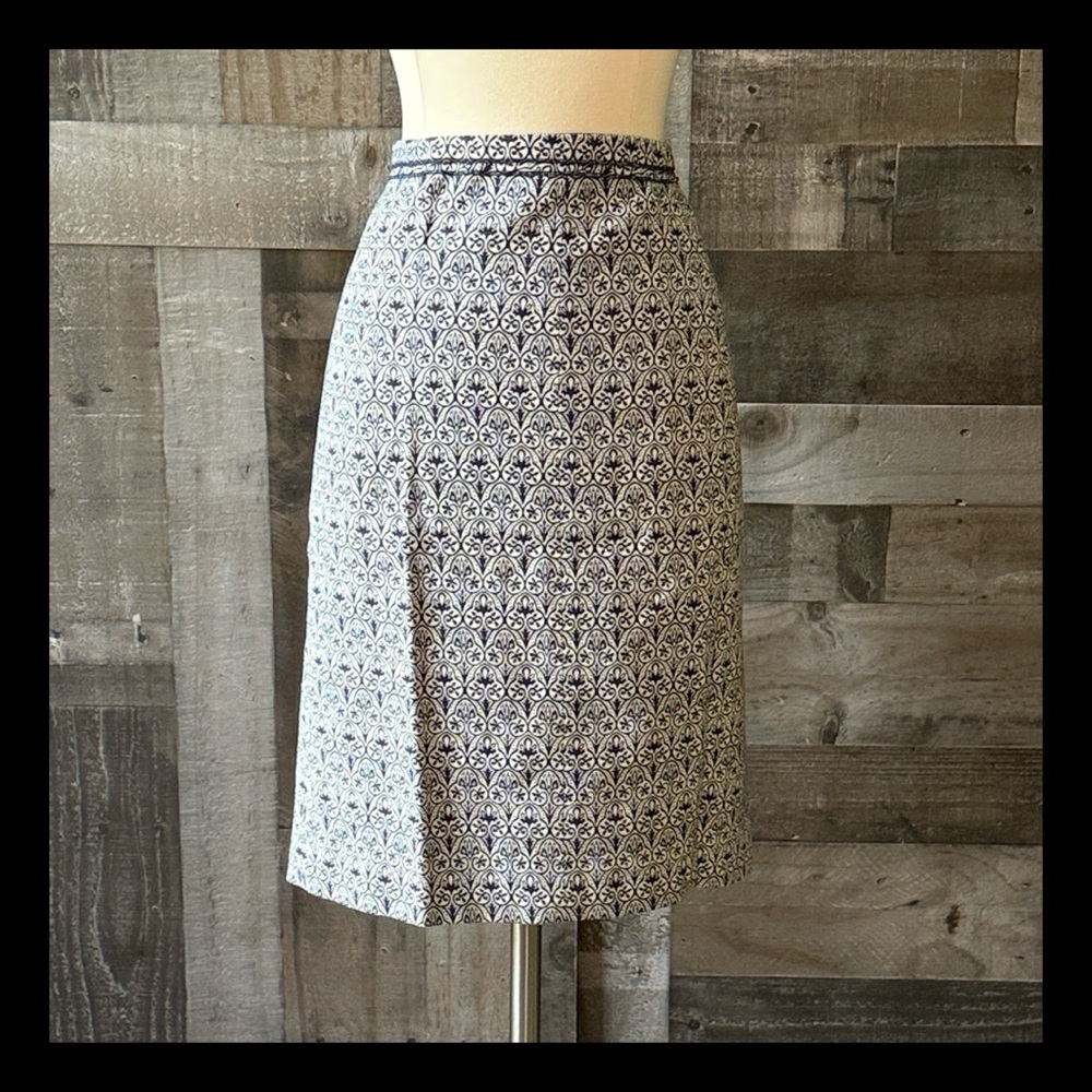 Tory Burch damask pencil skirt size 6 elegant designer cocktail party old money